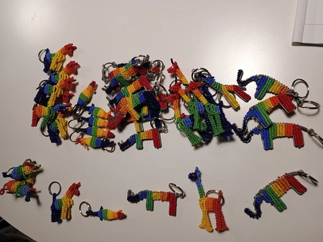 Rainbow Beaded Key Rings African