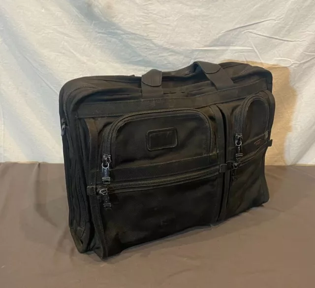 TUMI 26114DH Alpha 2 Black Ballistic Nylon Expandable Laptop Bag Fast Shipping
