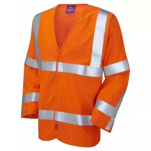 Leo Workwear Meshaw Class 3 LFS Anti Static Orange Hi Vis Waistcoat Pre