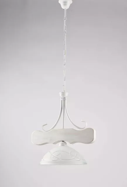 Lámpara de Araña Colgante Rústico de Madera Y Vidrio 1 Luz Lgt Spello 001