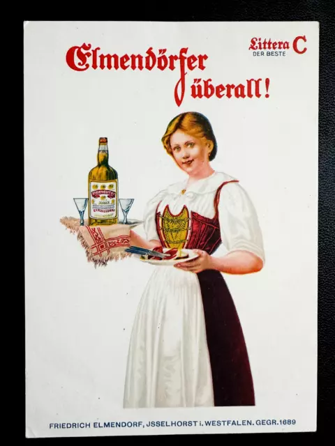 AK Litho (1347) Werbung für Elmendörfer Korn Isselhorst i. Westfalen um 1925