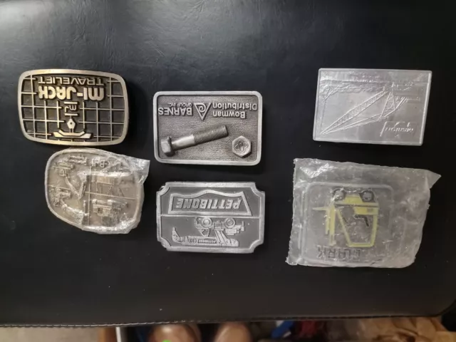 Lot 6 Vintage Belt Buckles mostly new open box