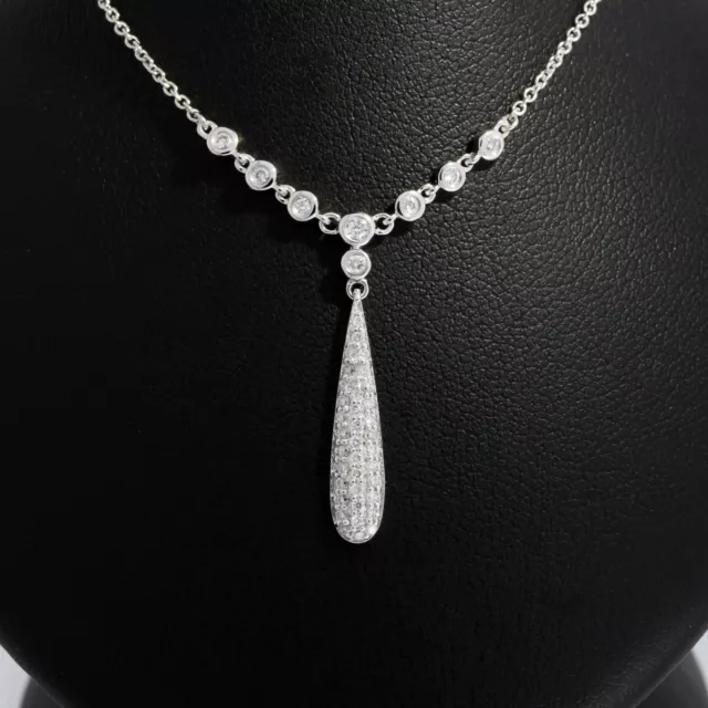 Wert 1610 € Brillant Collier (0,27 carat) in 585 14 Karat Weiß Gold L. 41 + 4...