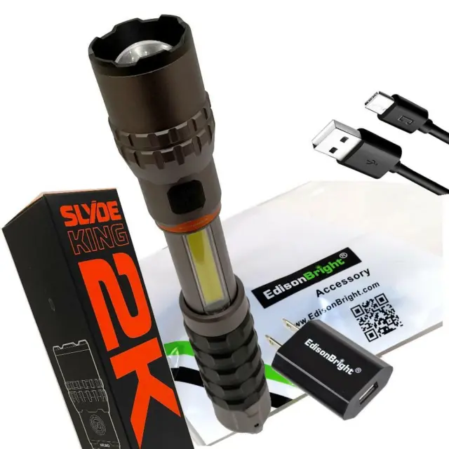 NEBO SLYDE KING 2K 2000 Lumen rechargeable LED Flashlight / worklight w/charger