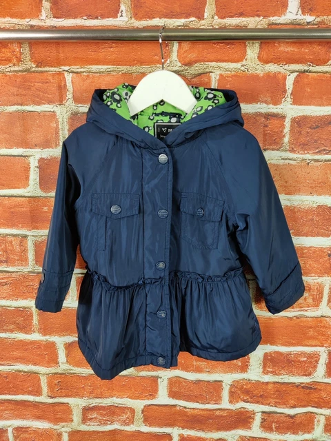 Giacca Leggera Con Cappuccio Ragazza Next Coat Età 2-3 Anni Blu Navy Zip Bambini 98Cm