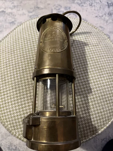 VINTAGE ECCLES TYP 6 MINER LAMPE - MESSING sehr schwer