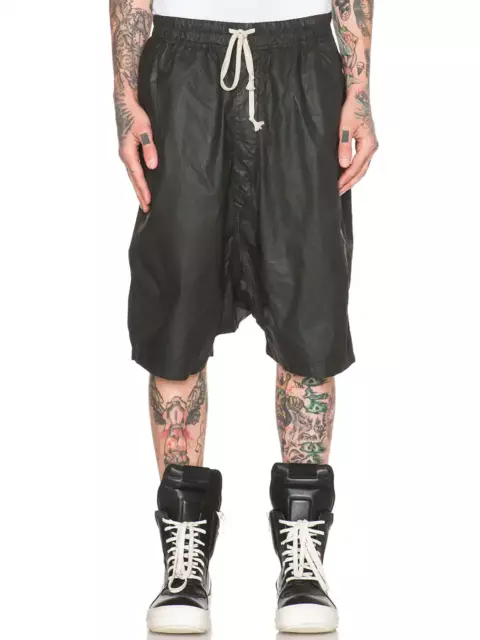 FLASH SALE! $399 Rick Owens Drkshdw Black Waxed Cotton Pod Shorts UNWORN XS S