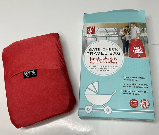 Airline Gate Check Eye Catching Red Travel Bag Standard & Double Strollers