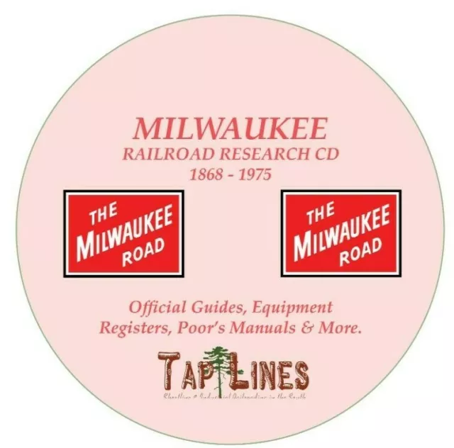 Milwaukee Road Railroad Official Guides,  Equipment Registers & Poors On Cd