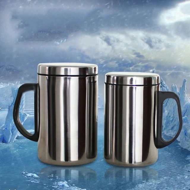 Perfekter Edelstahl Becher für zu Hause im Büro oder unterwegs – 350ml/500ml