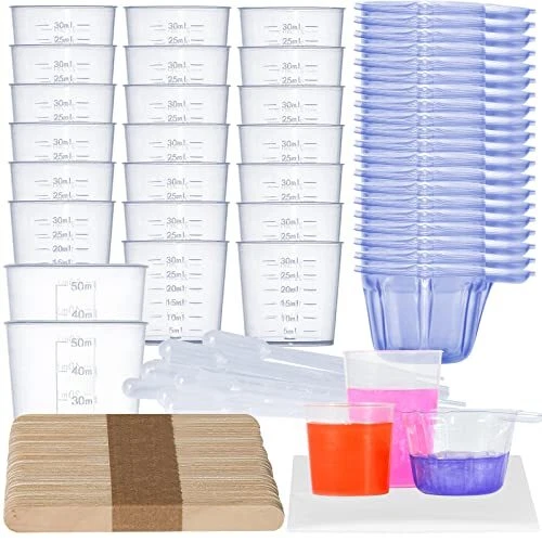 20 Pack Epoxy Resin Mixing Cups Clear Disposable Plastic Measuring Paint 10oz