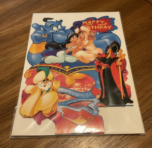 Tarjetas de felicitación de Aladdin SN537 con notas pop de Disney