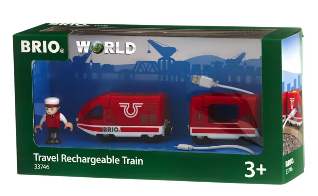 Brio World Eisenbahn Zug Roter Akku Reisezug 4 Teile 33746