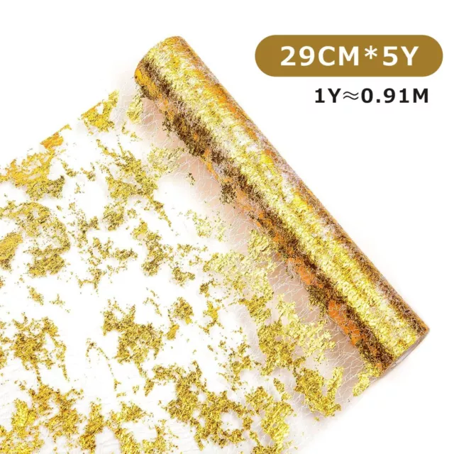 Table Runner Easter Metallic Thin Gold Silver Sequin Glitter Mesh Roll Party
