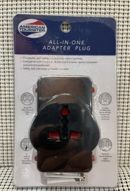 American Tourister All In One Adapter Plug Travel Tester ~ NEW SEALED