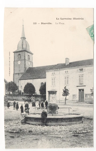 DIARVILLE Meurthe & Moselle CPA 54 la place l'église la fountain animated children