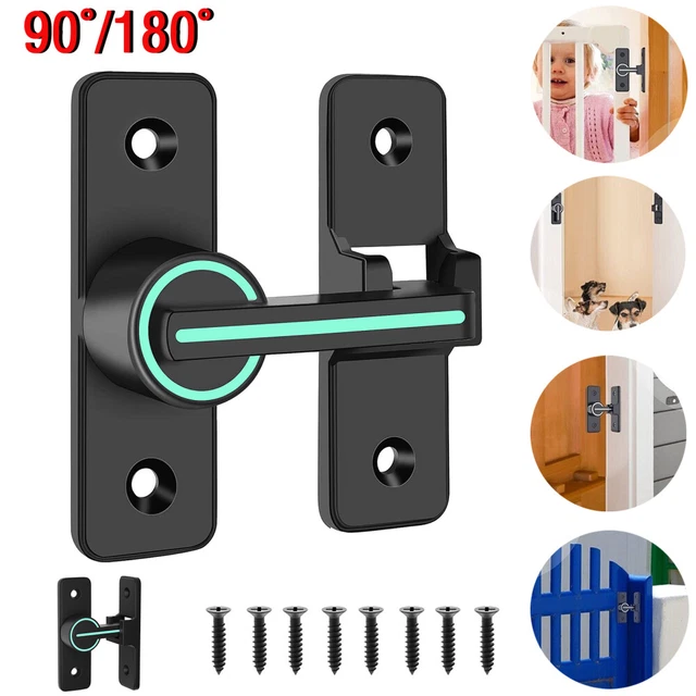 Barn Door Luminous Latch Heavy Duty Sliding Latch Lock 90/180 Degree Lock Gate