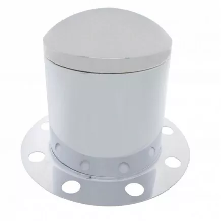 United Pacific 10250 Axle Hub Cover   Rear, Chrome, Dome, With 33mm Nut Cover,