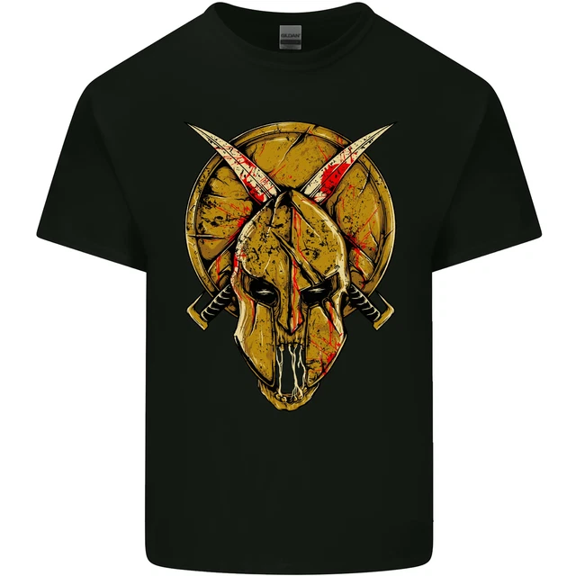 T-shirt bambini casco teschio spartano palestra MMA arti marziali bambini