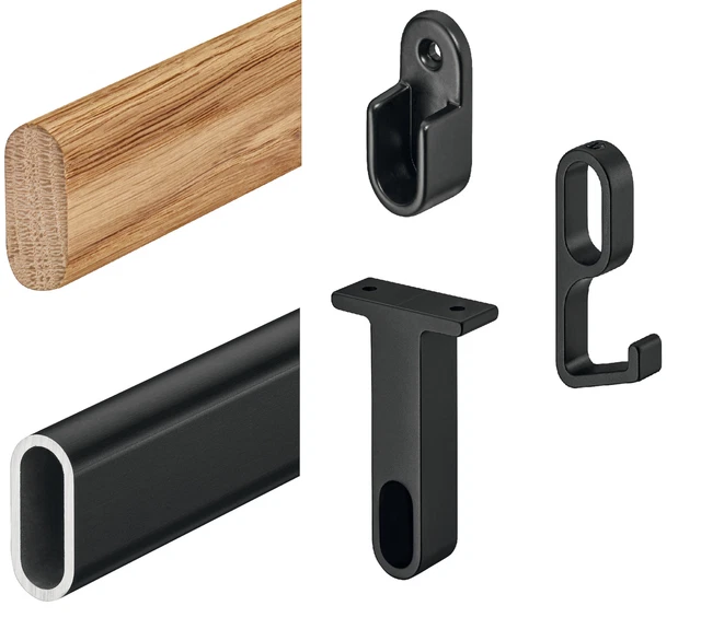 Tubo Per Armadio Appendiabiti | Asta In Metallo Cromato Ovale 22x15mm - Lunghezza 600-900mm - Foto 13