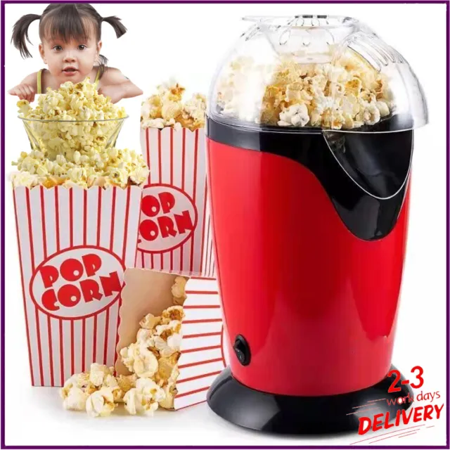 Heißluft Popcornmaschine fettfrei Retro Popcorn Maker Kino Popcornautomat 1200W
