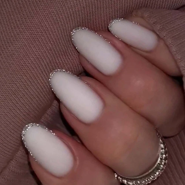 Simple False Nails French Nail Tips Manicure Fake Nials  Women
