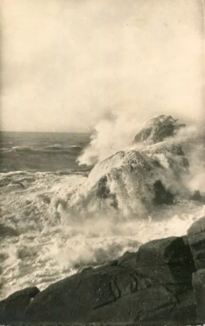 Carte SAINT PIERRE QUIBERON Tempête Rocher du Lion