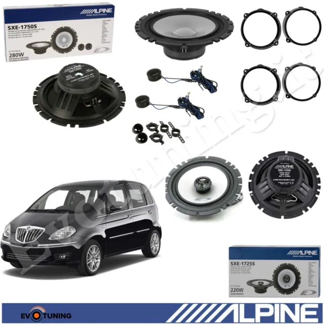 Kit 6 Casse Altoparlanti Alpine Anteriori e Posteriori per Lancia Musa 2004>12