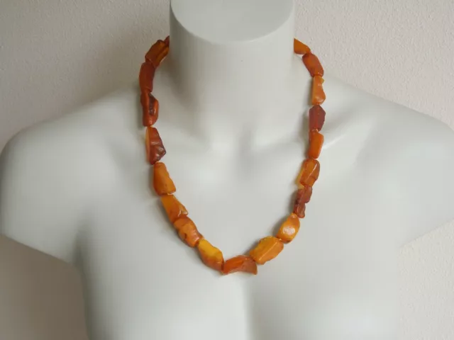 Collier, Catena Di Butterscotch / Miele Natura Ambra Pezzi 54,9 G/61 CM