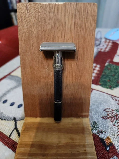 Vintage GILLETTE Razor TTO 1-9 Adjustable 1971 O1 Black Beauty DE Safety USA
