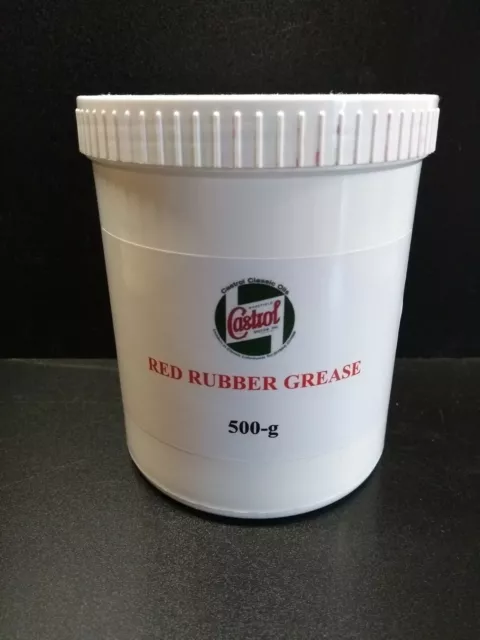 CASTROL  RED RUBBER GREASE. 500g BRAKE CALIPER REBUILDS VIA ROYAL MAIL