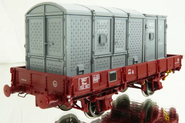 Ls Models Wagons Plat Sncf Ocem Avec 2 Containers