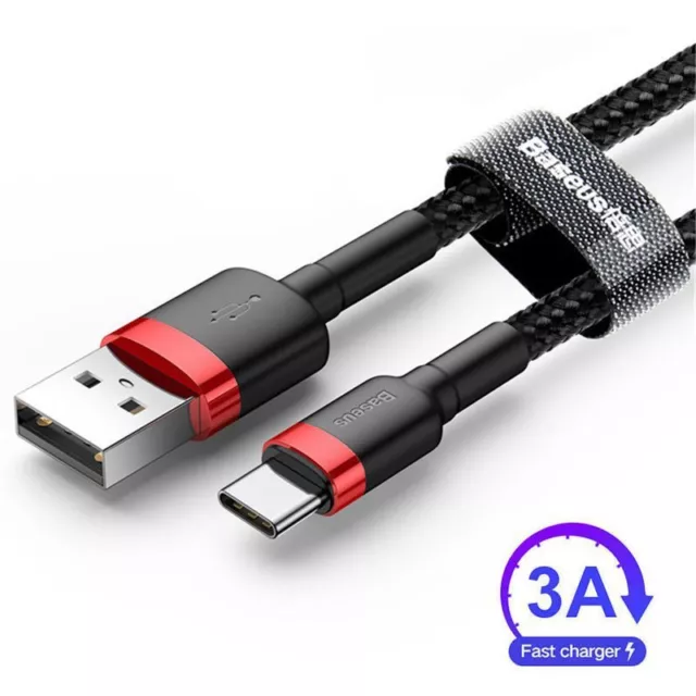 Baseus 1-3X 2M Typ C Schnell Ladekabel USB C Handy für Samsung Galaxy S10 S9 S8