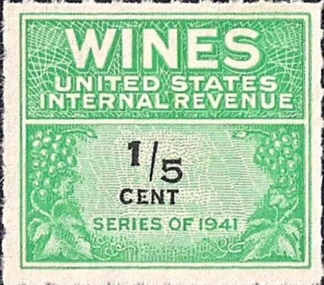 US #RE108 MNH 1942 ⅕c Wines Internal Revenue Tax Stamp Series of 1941