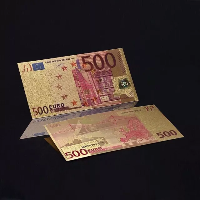 ORO 99,9% - Billete de 500 euros, acabado en color - GRAN CALIDAD PLANCHA NEW