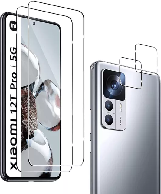 2X Schutzglas ( Display + Kamera ) für Xiaomi 12T / 12T Pro 5G Panzerfolie 9H