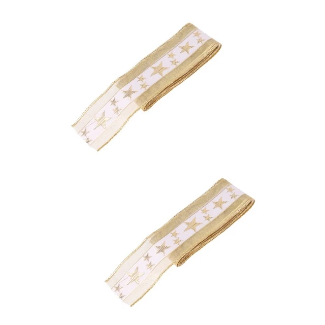 2 Rolls Christmas Decoration Ribbon Gift Ribbons Presents Glitter