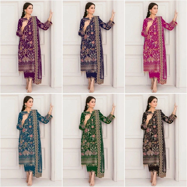 Abito Da Sposa Salwar Kameez Ricamato - Stile Indiano-Pakistano Con Plazzo E Dupatta - Foto 6