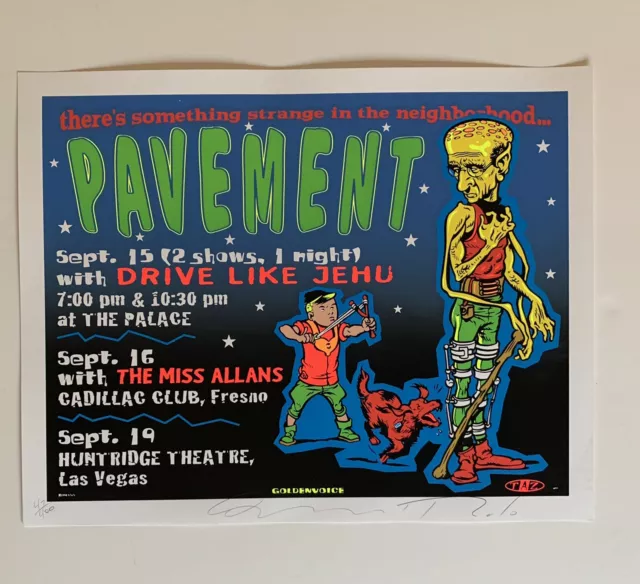 Taz Pavement Original Rock Concert Poster Signed and Numbered