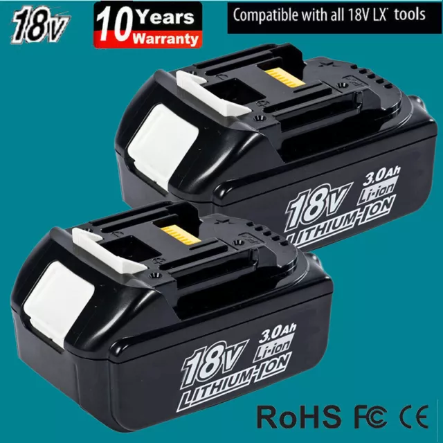 2Pack 18V 3.0Ah LXT Li-Ion BL1830 BL1850 BL1860 Cordless Battery For Makita Tool