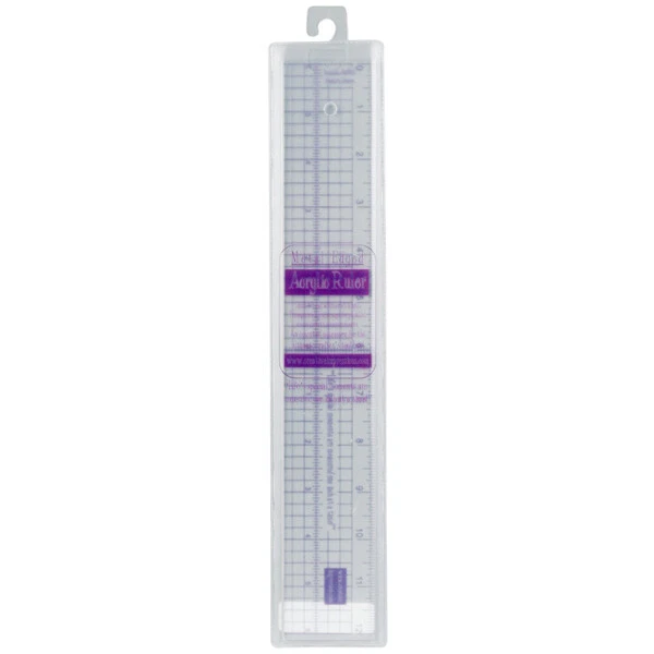 Creative Impressions Acrylic Ruler 12"-Metal Edge 80003
