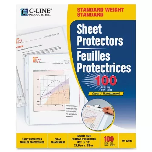 C-line Polypropylene Top Loading Sheet Protector - Letter 8.50" X 11" - 3 X