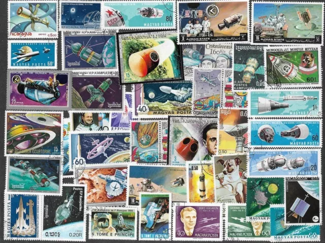 Space On Stamps 100 All Different Collection-