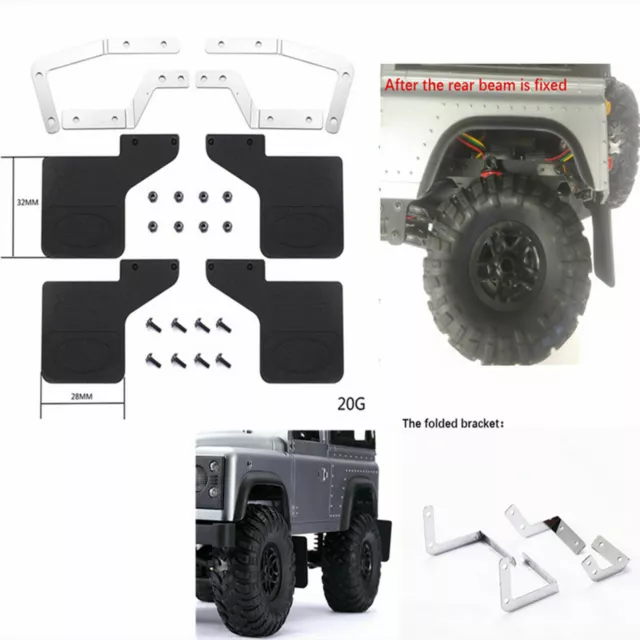 Mud Flap Rubber Fender Mudguard w/ Bracket For MN Land Rover Defender D90 RC Car