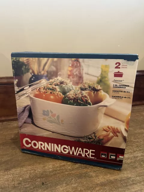 BRAND NEW IN BOX Vintage Corning Ware Blue Cornflower 3 Quart Covered Casserole