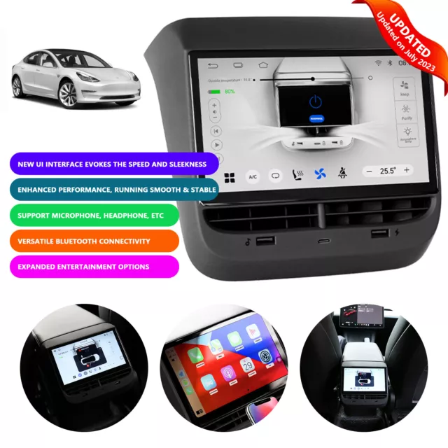 Rear Seat LCD 7-Inch Touch Screen Entertainment System for Tesla Model 3/Y 20-23