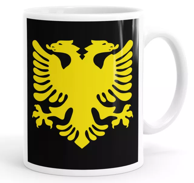 Albanian Flag Albania 2 Headed Eagle Funny Slogan Mug Tea Cup Coffee