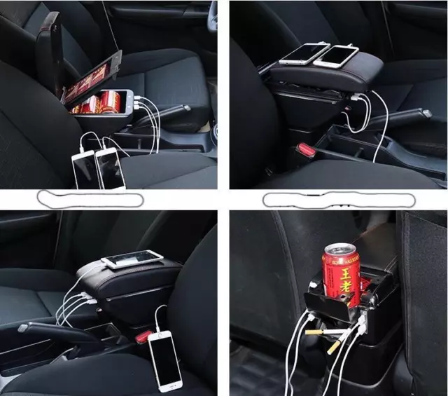 Bracciolo Universale Portaoggetti Auto Organizer Posacenere Per Auto Usb 2