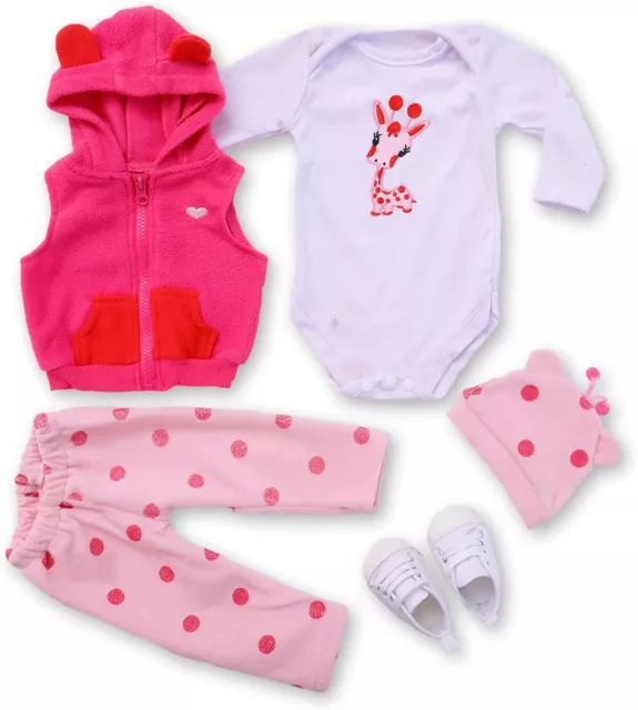 Reborn Dolls Clothes for 20-24 Inch Baby Doll Newborn Girl Dolls Jumpsuit Outfit