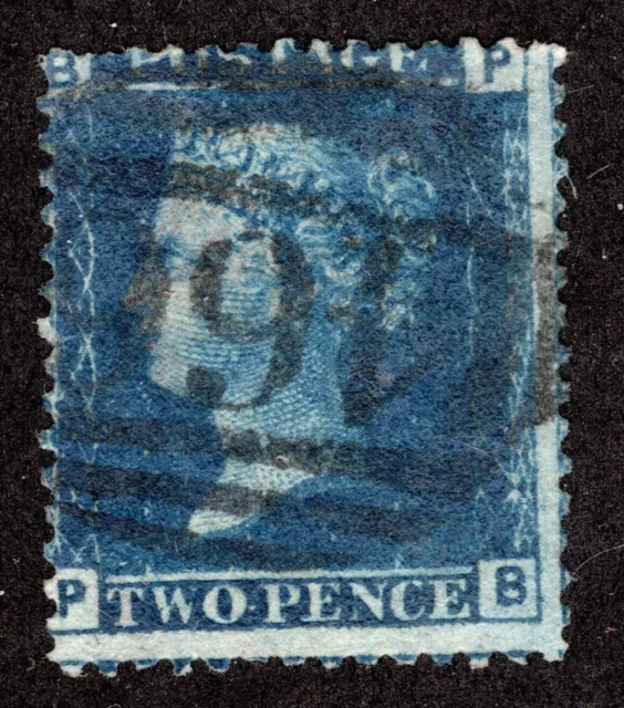 Great Britain Stamp Scott #17, 2p Blue, Queen Victoria, 1855, Used, SCV$72.50